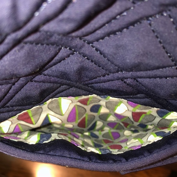 VERA BRADLEY Navy Blue Quilted Convertible Crossbody Shoulderbag - Picture 14 of 15